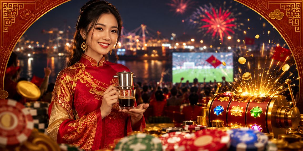 Người dùng tại Hải Phòng ngồi cà phê và chơi slot game trên điện thoại